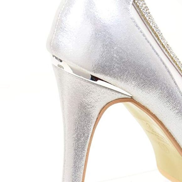 NEW Bridal Sparkly Peep Toe Platform Stiletto Dress Formal Pumps - Picture 4 of 8